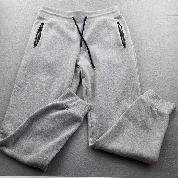 Other - Men's Sweatpants Gray Fleece Lined Gym Workout Running Tapered Leg Drawstring